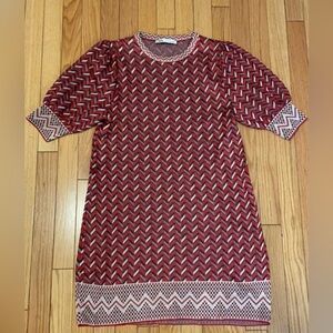 Zara metallic knit pattern dress